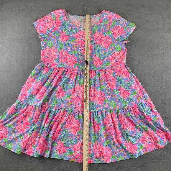 Lilly Pulitzer Geanna Short Sleeve Dress Blue Peri Sunrise Bay - Picture 2 of 6